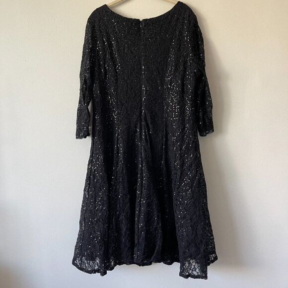 SLNY - 9419144 QUARTER SLEEVE SEQUIN LACE A-LINE PLUS SIZE DRESS - Picture 10 of 13